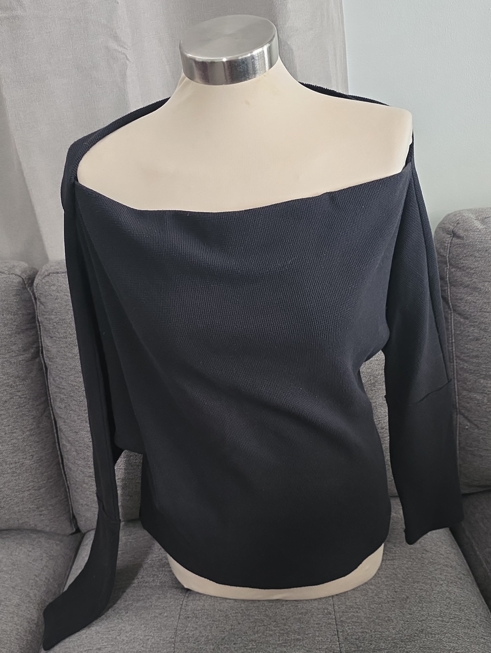 We The Free Off-Shoulder Black Ribbed Top
